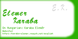 elemer karaba business card