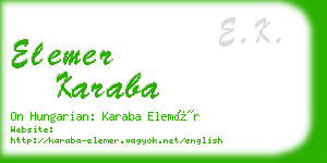 elemer karaba business card